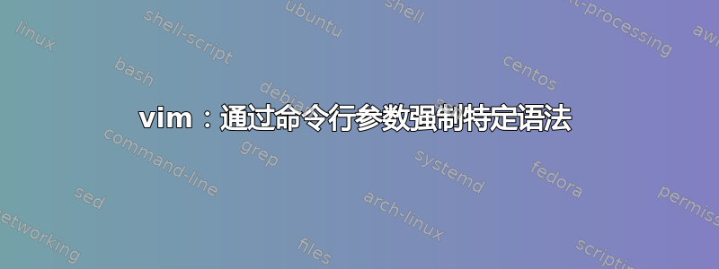 vim：通过命令行参数强制特定语法