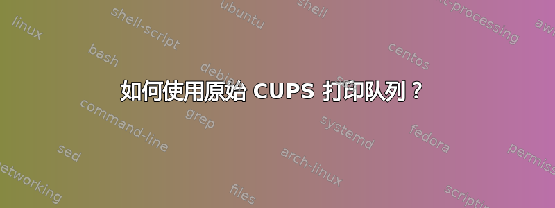 如何使用原始 CUPS 打印队列？