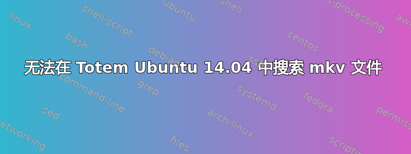 无法在 Totem Ubuntu 14.04 中搜索 mkv 文件