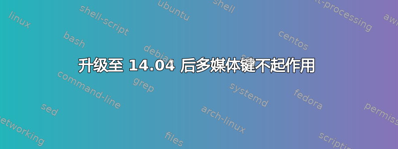 升级至 14.04 后多媒体键不起作用