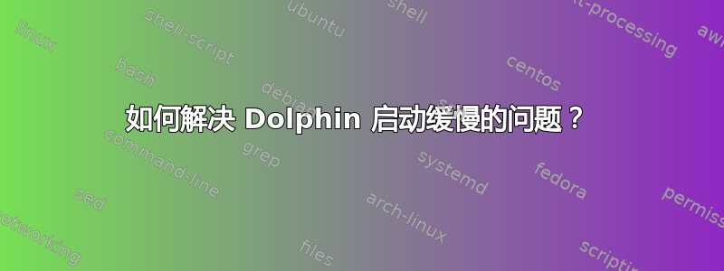 如何解决 Dolphin 启动缓慢的问题？