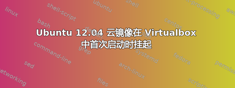 Ubuntu 12.04 云镜像在 Virtualbox 中首次启动时挂起