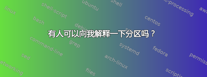 有人可以向我解释一下分区吗？