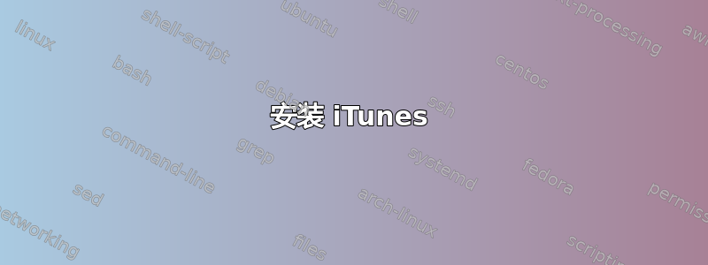 安装 iTunes