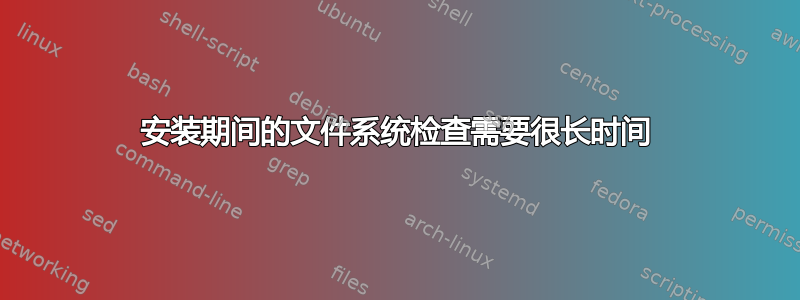 安装期间的文件系统检查需要很长时间