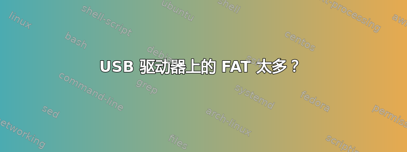 USB 驱动器上的 FAT 太多？