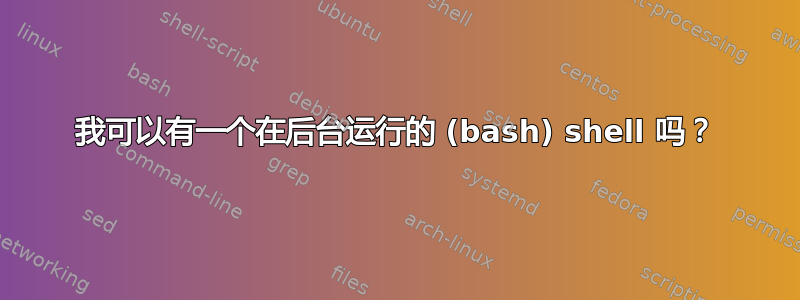 我可以有一个在后台运行的 (bash) shell 吗？