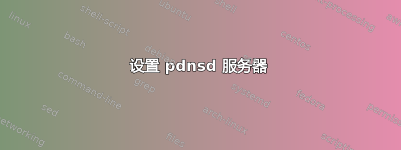 设置 pdnsd 服务器