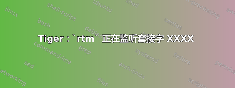 Tiger：`rtm` 正在监听套接字 XXXX