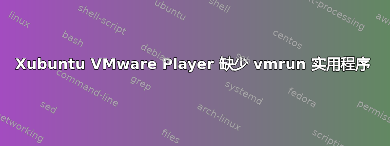 Xubuntu VMware Player 缺少 vmrun 实用程序