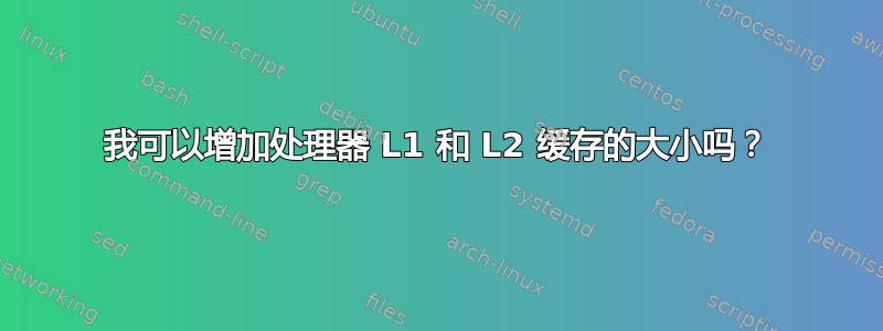 我可以增加处理器 L1 和 L2 缓存的大小吗？