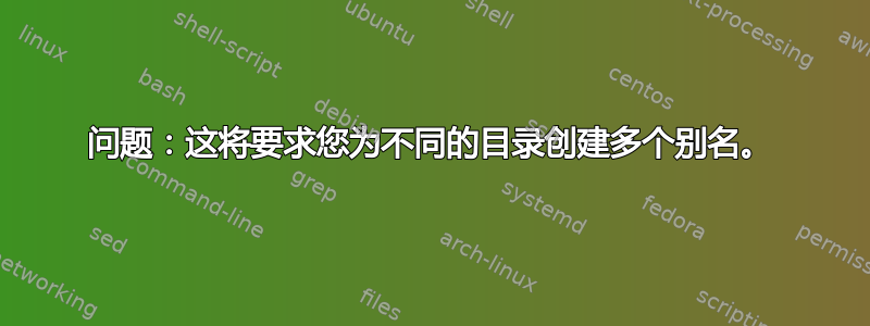 问题：这将要求您为不同的目录创建多个别名。