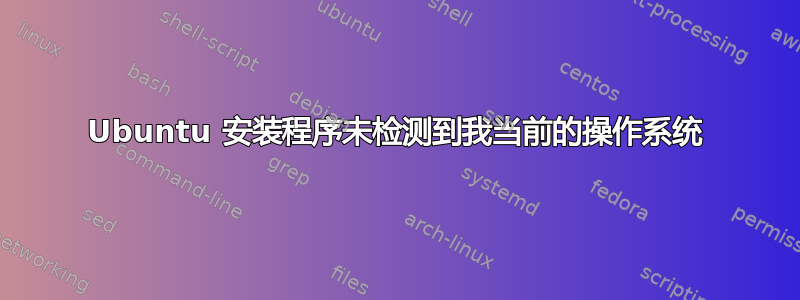 Ubuntu 安装程序未检测到我当前的操作系统