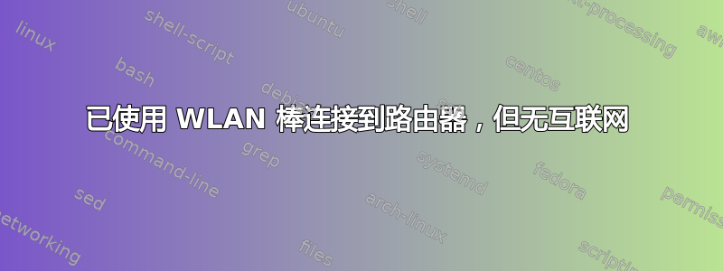 已使用 WLAN 棒连接到路由器，但无互联网