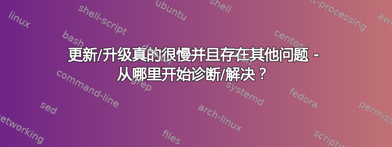 更新/升级真的很慢并且存在其他问题 - 从哪里开始诊断/解决？