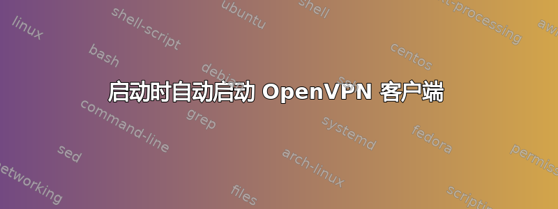 启动时自动启动 OpenVPN 客户端