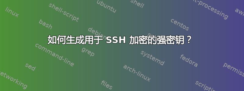 如何生成用于 SSH 加密的强密钥？