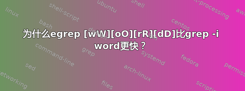 为什么egrep [wW][oO][rR][dD]比grep -i word更快？