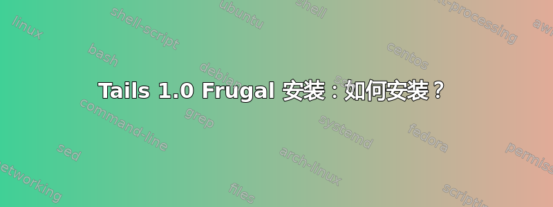 Tails 1.0 Frugal 安装：如何安装？