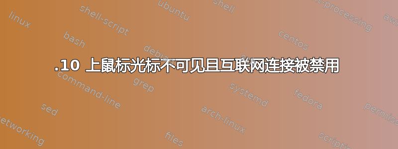 13.10 上鼠标光标不可见且互联网连接被禁用