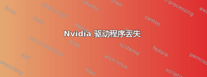 Nvidia 驱动程序丢失