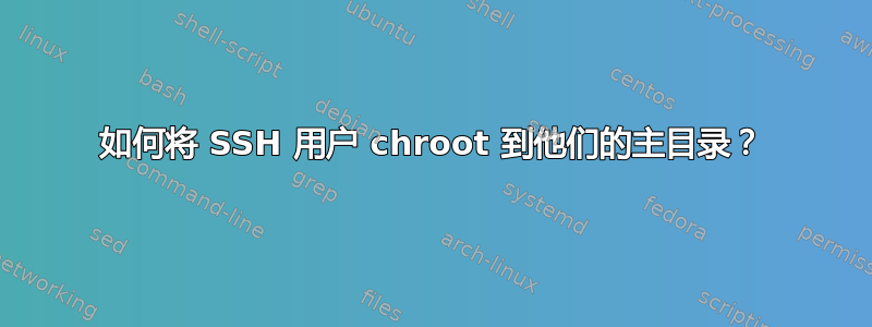 如何将 SSH 用户 chroot 到他们的主目录？