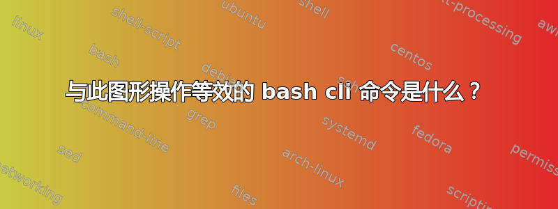 与此图形操作等效的 bash cli 命令是什么？