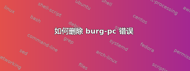 如何删除 burg-pc 错误