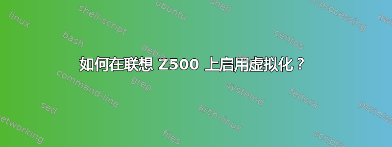 如何在联想 Z500 上启用虚拟化？