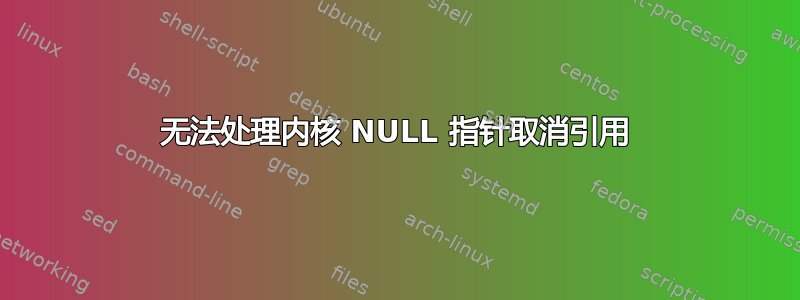 无法处理内核 NULL 指针取消引用