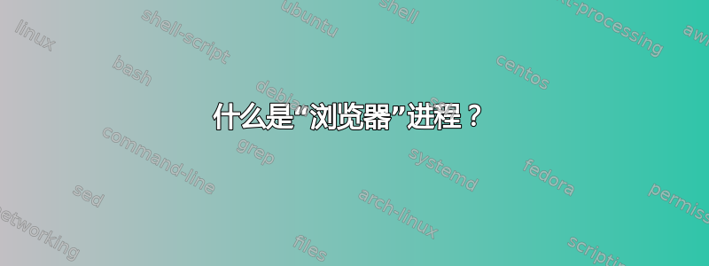 什么是“浏览器”进程？