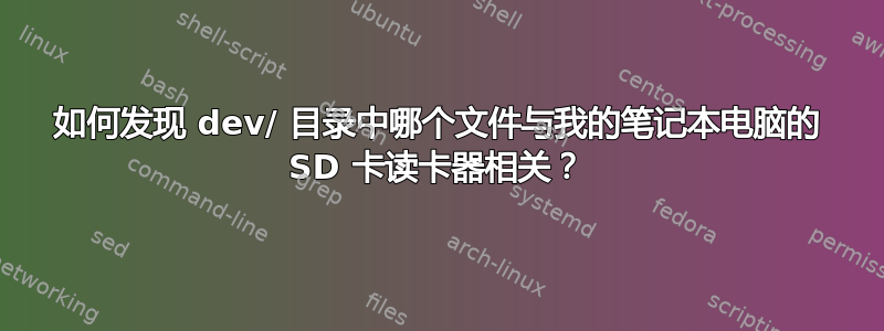 如何发现 dev/ 目录中哪个文件与我的笔记本电脑的 SD 卡读卡器相关？