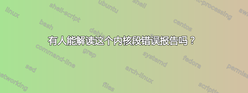 有人能解读这个内核段错误报告吗？