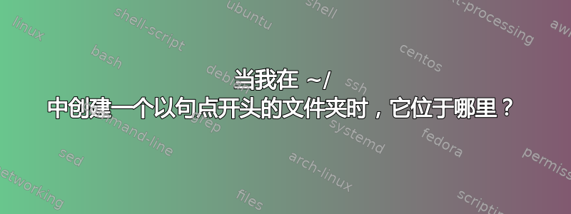 当我在 ~/ 中创建一个以句点开头的文件夹时，它位于哪里？