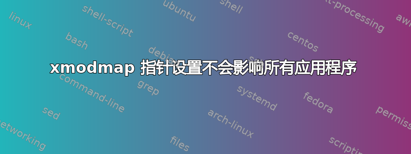 xmodmap 指针设置不会影响所有应用程序