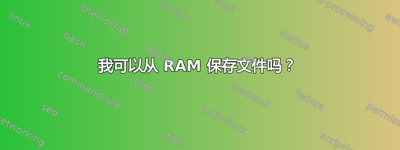 我可以从 RAM 保存文件吗？