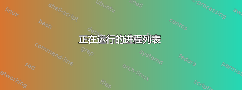 正在运行的进程列表