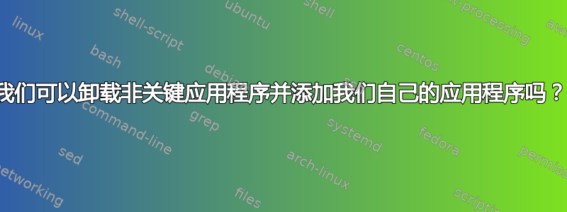 我们可以卸载非关键应用程序并添加我们自己的应用程序吗？