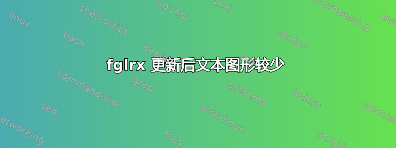 fglrx 更新后文本图形较少