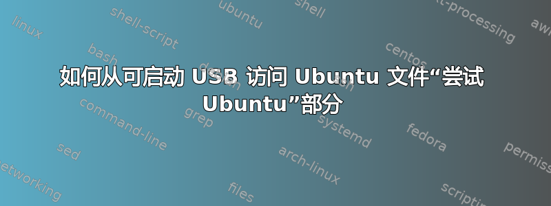 如何从可启动 USB 访问 Ubuntu 文件“尝试 Ubuntu”部分