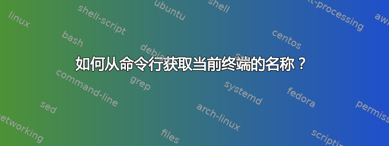 如何从命令行获取当前终端的名称？