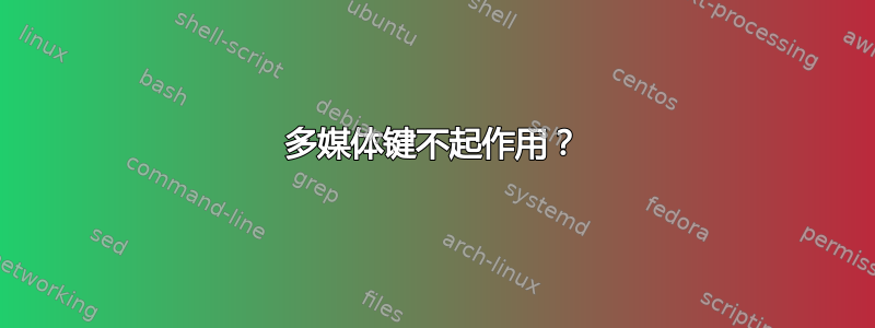 多媒体键不起作用？