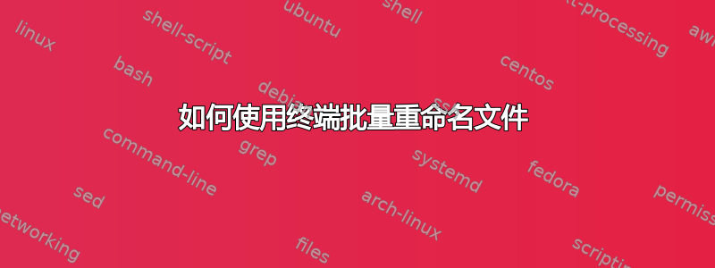 如何使用终端批量重命名文件