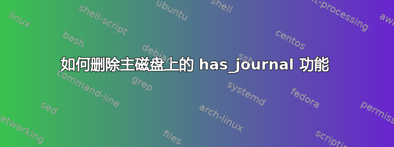 如何删除主磁盘上的 has_journal 功能