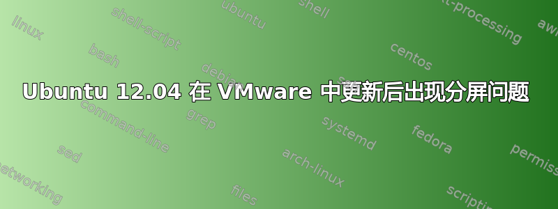 Ubuntu 12.04 在 VMware 中更新后出现分屏问题