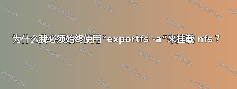 为什么我必须始终使用“exportfs -a”来挂载 nfs？