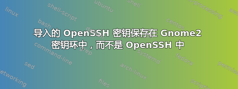 导入的 OpenSSH 密钥保存在 Gnome2 密钥环中，而不是 OpenSSH 中