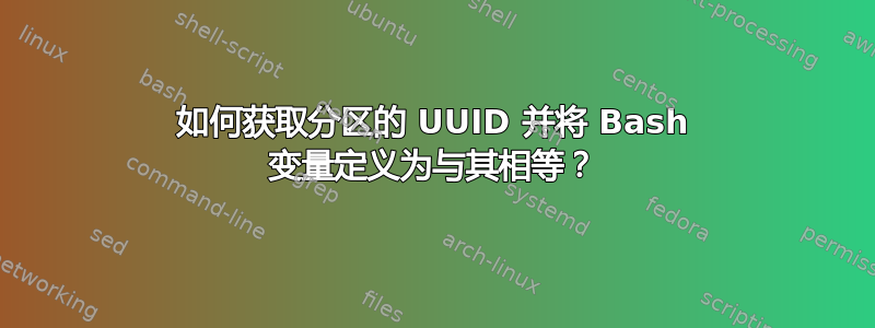 如何获取分区的 UUID 并将 Bash 变量定义为与其相等？