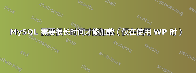 MySQL 需要很长时间才能加载（仅在使用 WP 时）