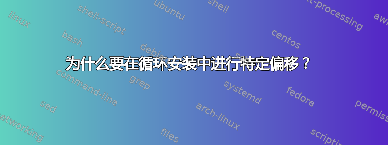 为什么要在循环安装中进行特定偏移？ 